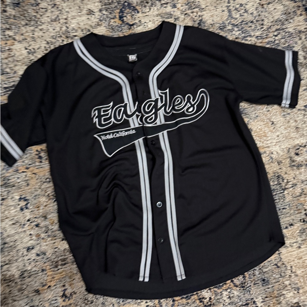 Vintage Eagles Black Baseball Hotel California Classic Jersey XL